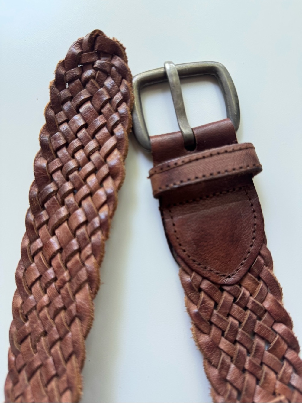 Omega Western Braided Brown Leather Belt Womens M - Picture 5 of 7